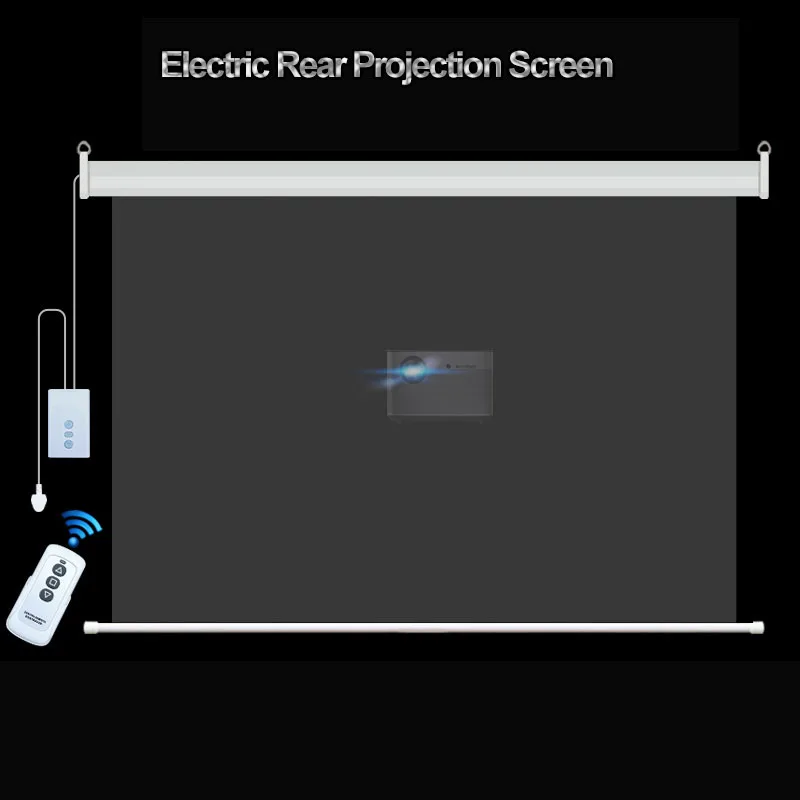 Projector Screen 100 Inch - Motorized Electric Rear Projection Screen 60-100