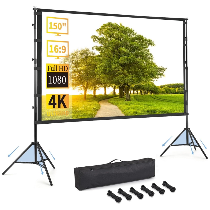 Projector Screen 100 Inch - Projector Movie Screen Tripod, 100 120