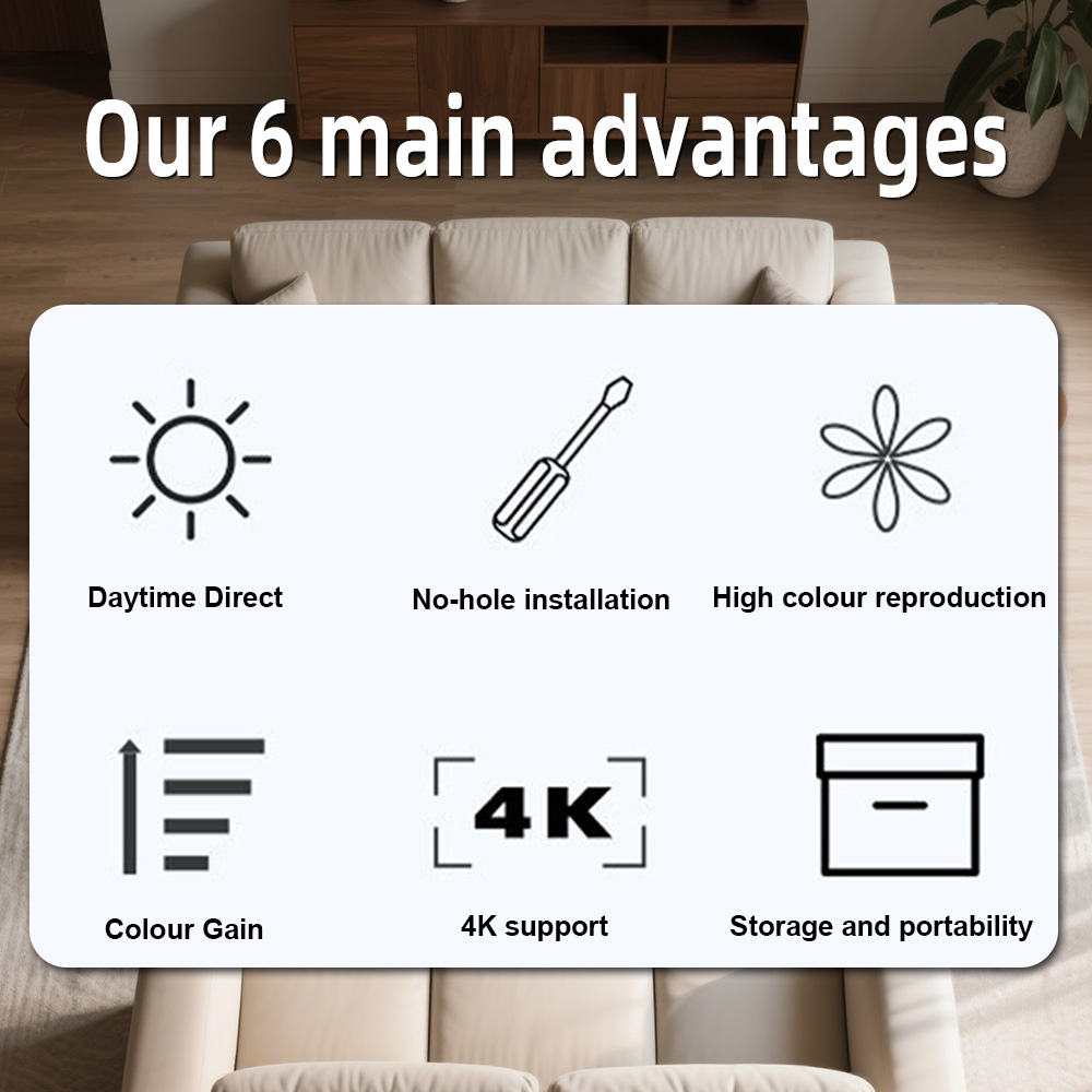 Universal Projector Screen 80/ - огляд і ціна Projector Screen 100 Inch