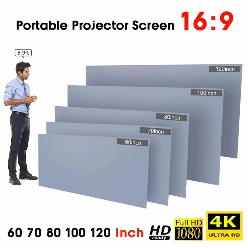Anti-Light Portable Projector  - огляд і ціна Projector Screen 100 Inch