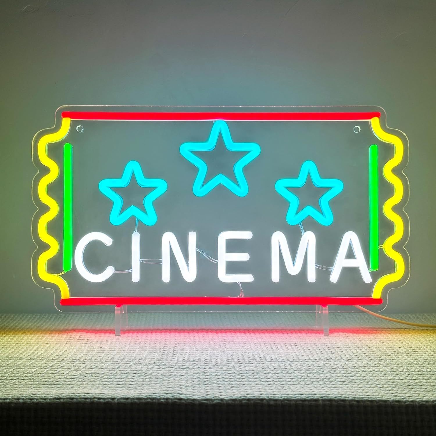 Cinema Ticket Neon Sign Star L - огляд і ціна Home Cinema Wall Ideas
