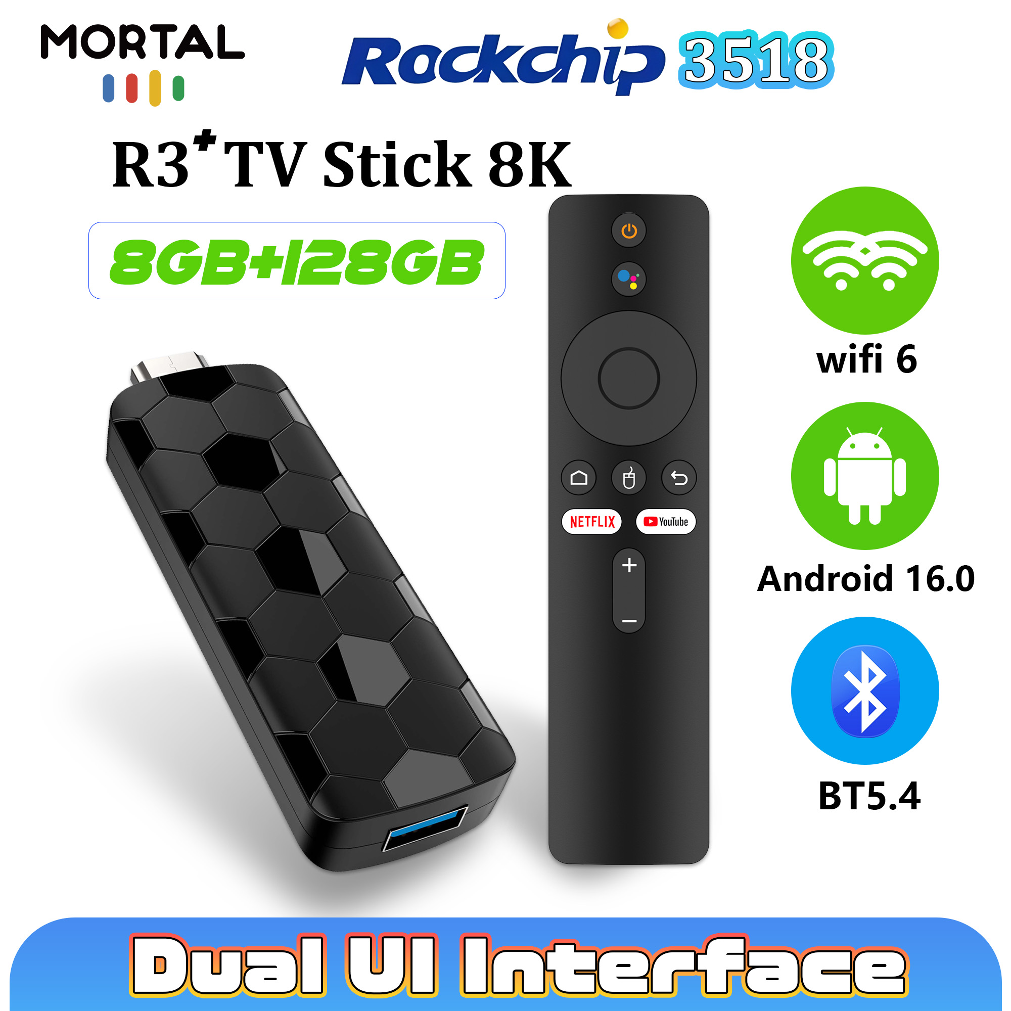 Mortal R3+ TV Stick Android 16 - огляд і ціна Home Cinema Accessories