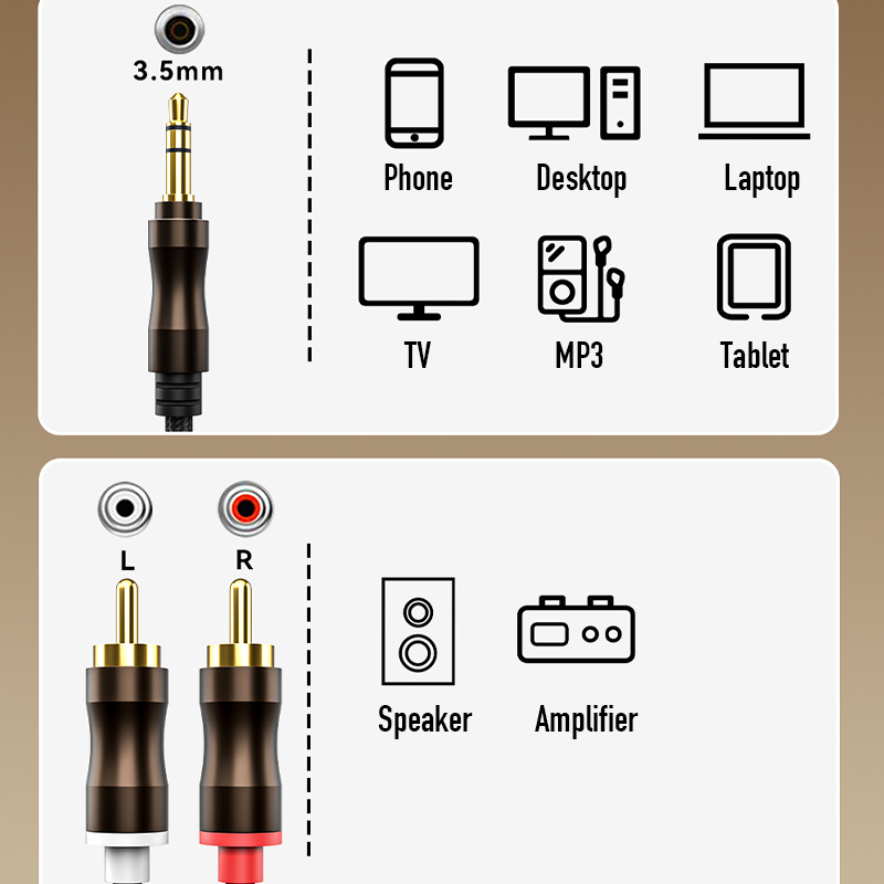 RCA To 3.5 mm Jack Aux Audio C - огляд і ціна Home Cinema Sound System