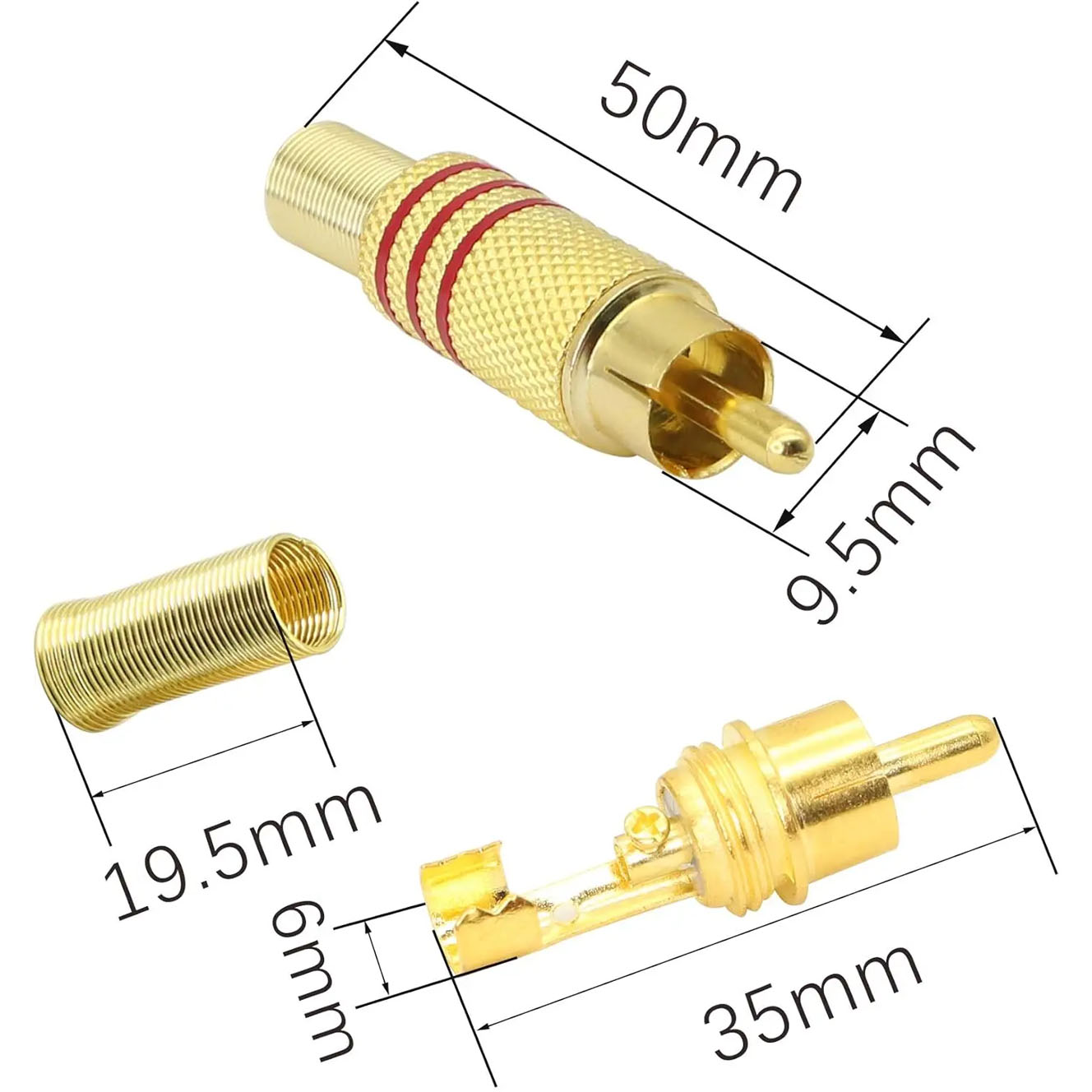 4PCS RCA Plug Gold Plated Sold - огляд і ціна Home Cinema Sound System