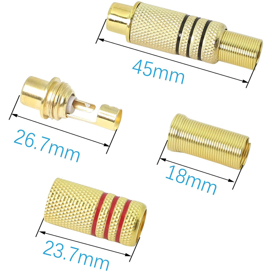 4PCS RCA Plug Gold Plated Sold - огляд і ціна Home Cinema Sound System